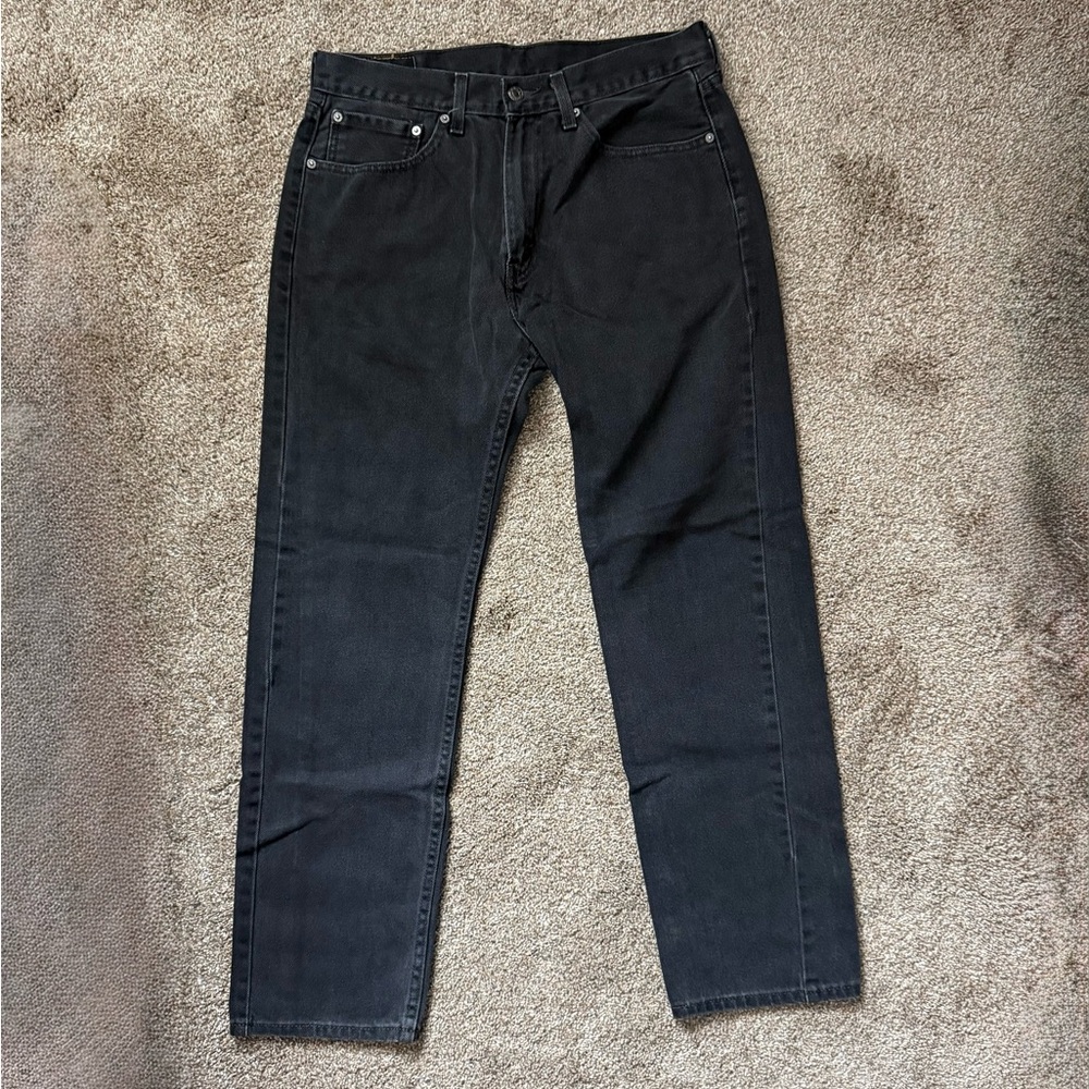 Levi's Men's 505 Relaxed Fit Straight Black Denim Jeans